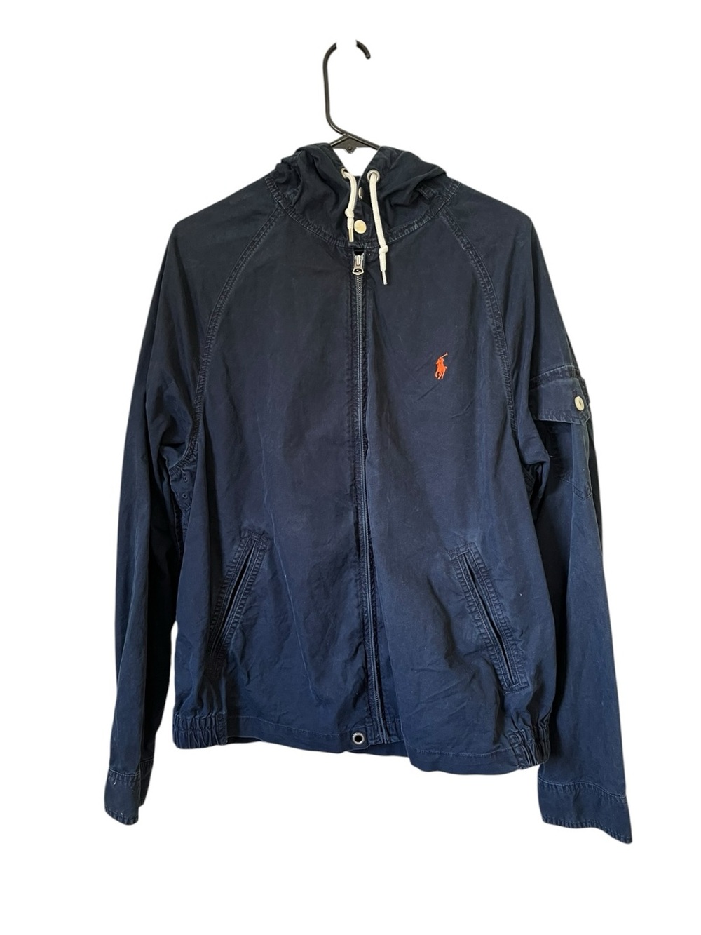 Polo by Ralph Lauren Navy Hooded Utility Jacket with Orange Pony - Picture 2 of 6